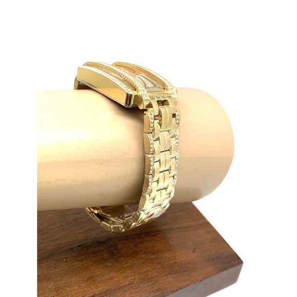 JBW Women's Watch J6358B Mink Swiss Quartz Gold Dial Rectangle Crystals Steel - Picture 12 of 14